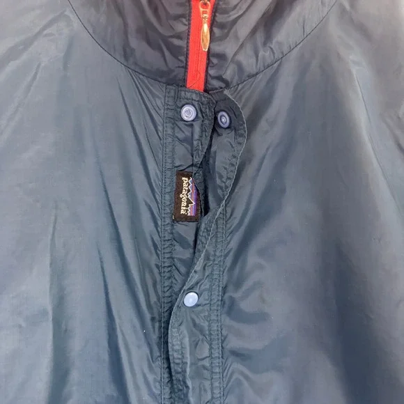 VTG Patagonia Reversible Windbreaker Womens M Navy Orange Snap T Pullover Hiking - Picture 5 of 12